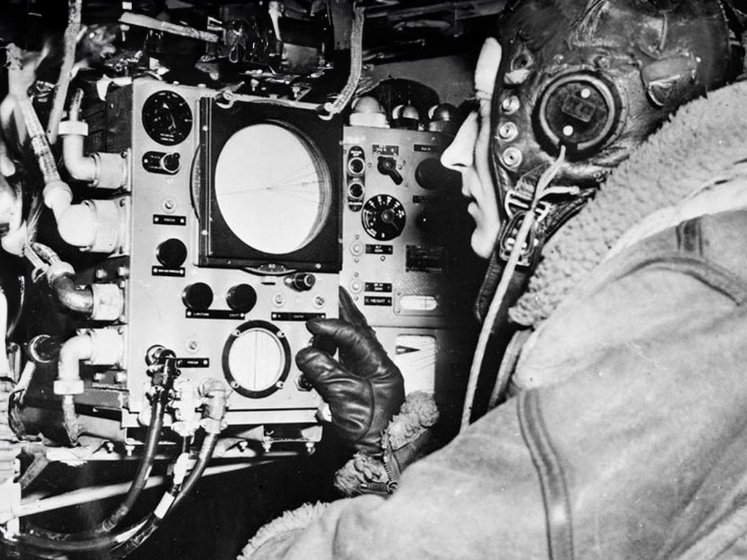 Navigator van een bommenwerper en de H2S radar