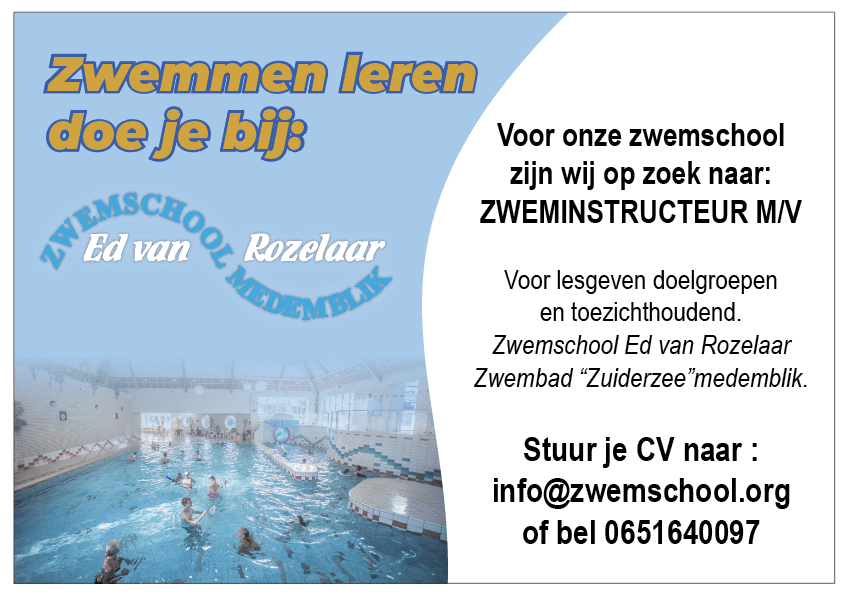 Zwemschool Ed van Rozelaar Vacature