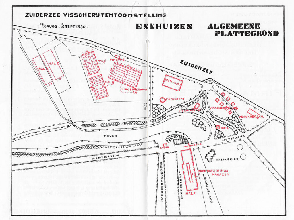 Zuiderzee Visscherij Tentoonstelling Enkhuizen Z.V.T. algemeene plattegrond 1930