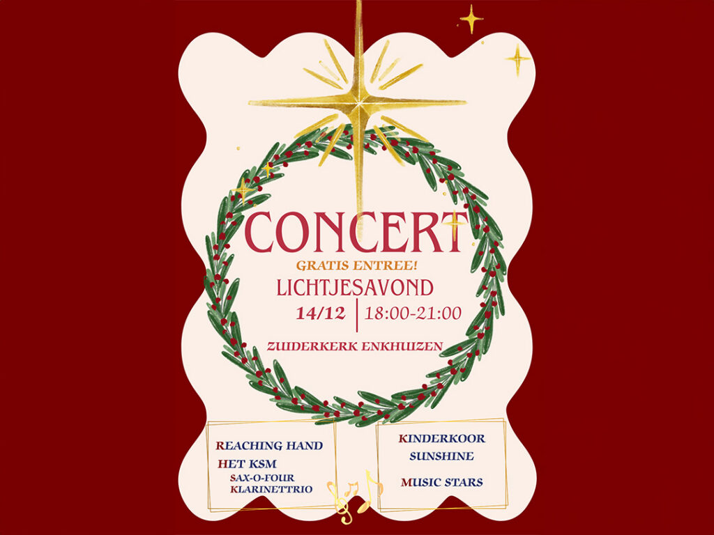 Op zondag 14 december is de sfeervol verlichte Zuiderkerk in Enkhuizen opnieuw een onderdeel voor de route van Enkhuizen bij Kaarslicht!