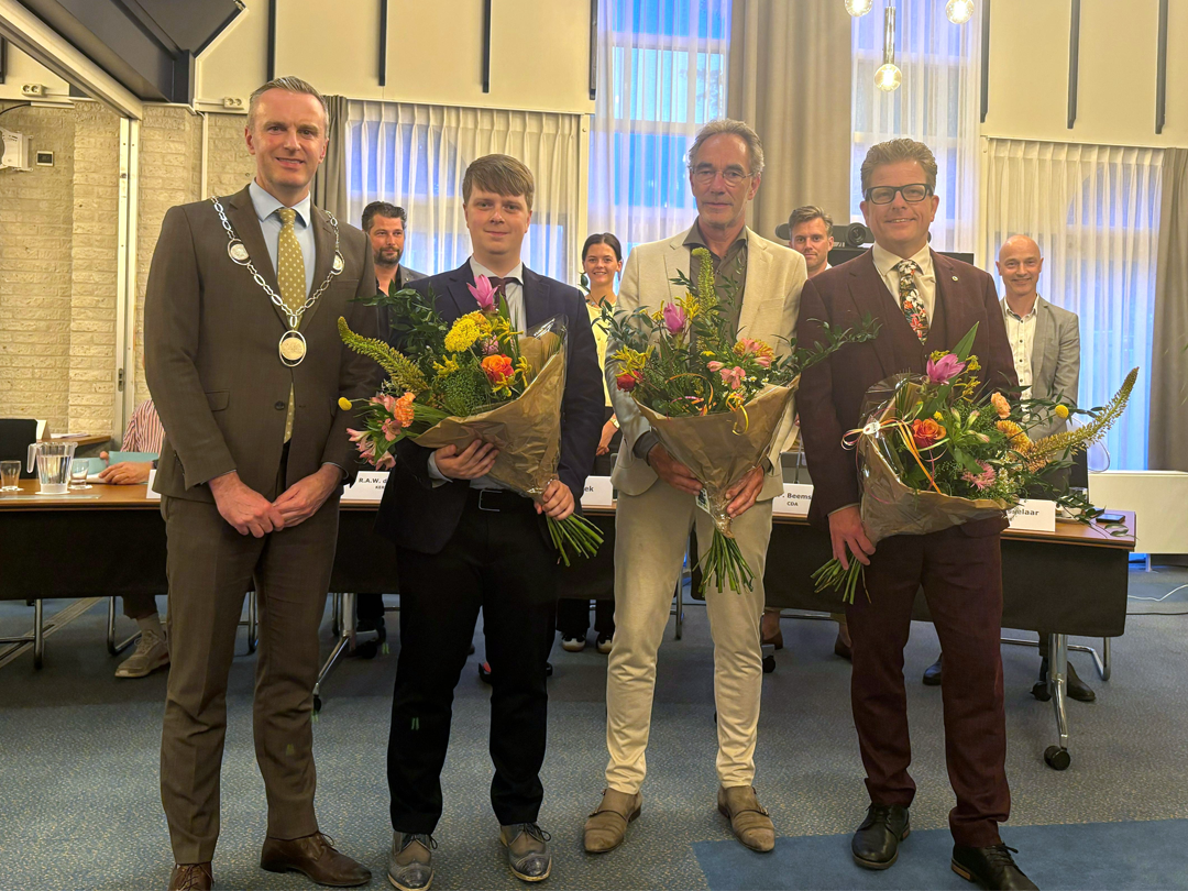 De wethouders zijn benoemd: Vincent Buis, Daniël Hagens en Herman ter Veen gaan aan de slag voor Opmeer